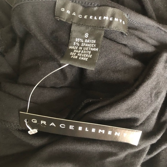 Grace Elements Drape Neck Bat Wing Belted Jumpsuit Black Size Small NWT - Picture 6 of 14